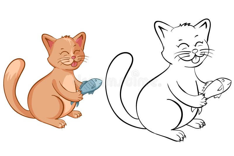 Os Gatos Ajustaram O Livro Para Colorir Dos Desenhos Animados