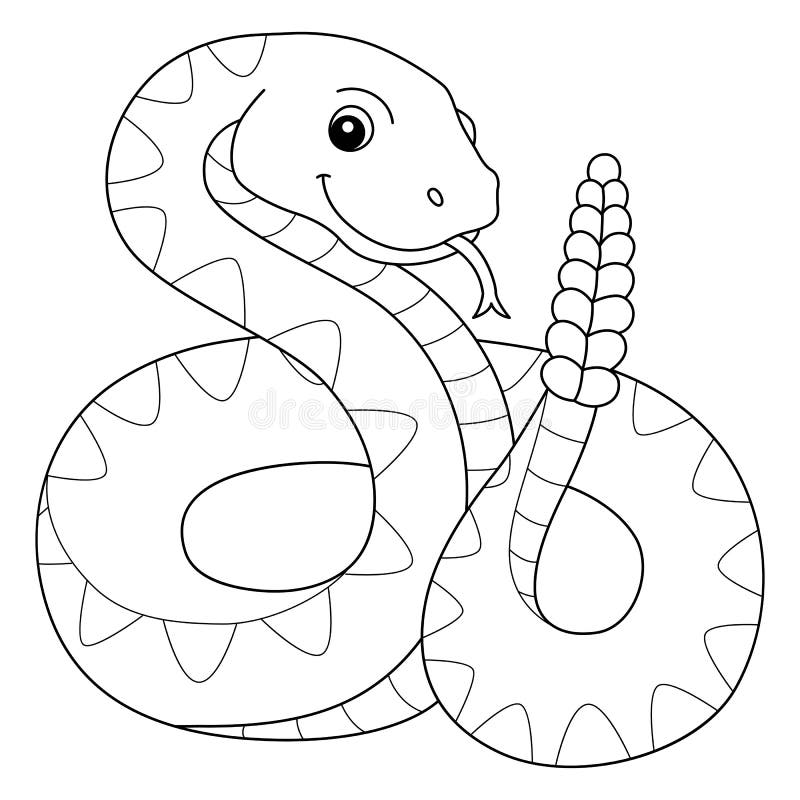 Desenho De Página Para Colorir Isolada Uma Cobra Terrestre