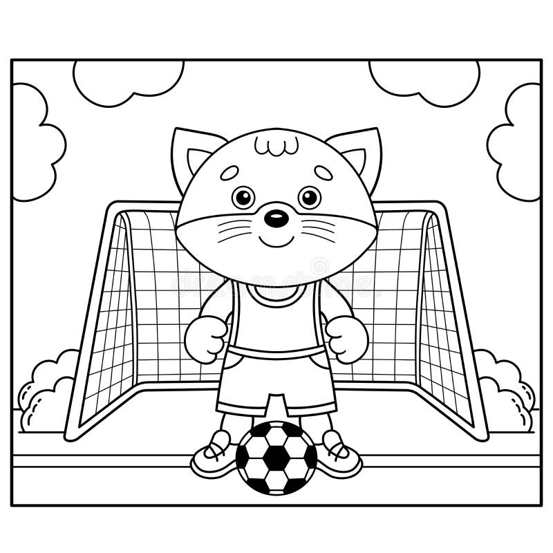 Página Para Colorear Esquema De Dibujos Animados Pequeño Gato Jugando Fútbol. Partido De Fútbol. Libro Para Colorear Para Niños Ilustración del Vector - Ilustración de drenaje, ocio: 218496072 Página Para Colorear Esquema De Dibujos Animados Pequeño Gato Jugando Fútbol. Partido De Fútbol. Libro Para Colorear Para Niños Ilustración del Vector - Ilustración de drenaje, ocio: 218496072
