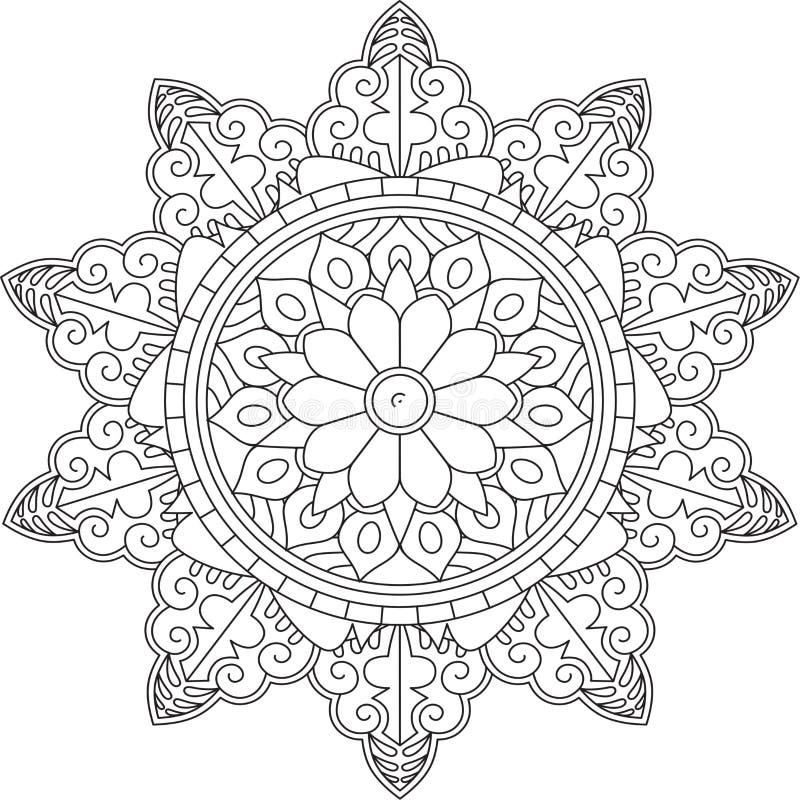 Página Simple Círculo Mandala Para Colorear Para Niños Adultos Ilustración  del Vector - Ilustración de turco, étnico: 216040326