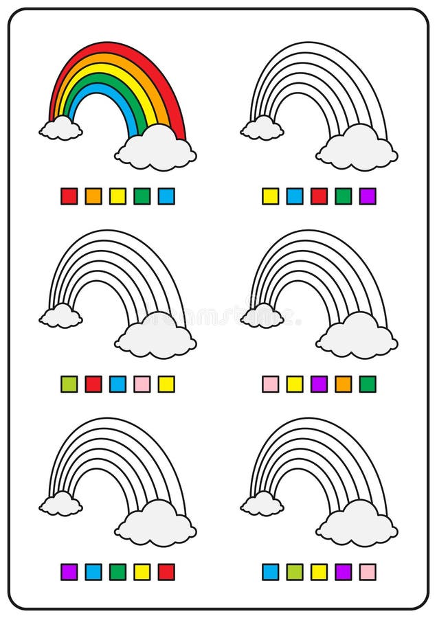 Atividade de colorir para crianças combinar por cores jogo educativo para  crianças planilha para pré-escolares