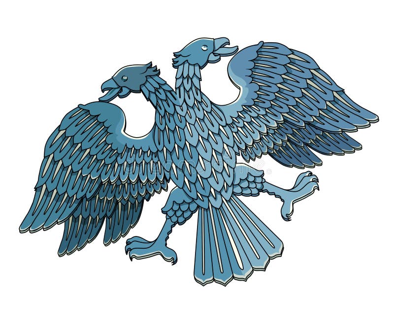 águila Bicéfala Con Alas Extendidas. Símbolo De Emblema. Ilustración  Vectorial De Silueta Ilustración del Vector - Ilustración de decorativo,  foenix: 208211846