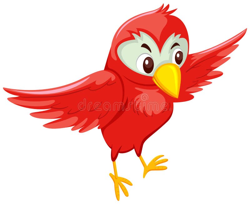 Personaje Adorable De Dibujos Animados De Pájaro Rojo Ilustración del  Vector - Ilustración de feliz, fauna: 191122288
