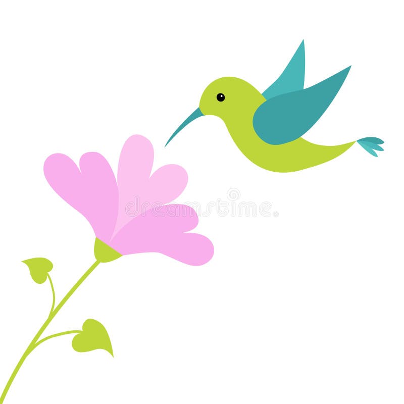 Pájaro Del Colibri Del Vuelo Y Flor Del Corazón Personaje De Dibujos  Animados Lindo Hummingbird Aislado Ilustración del Vector - Ilustración de  decorativo, concepto: 71547230