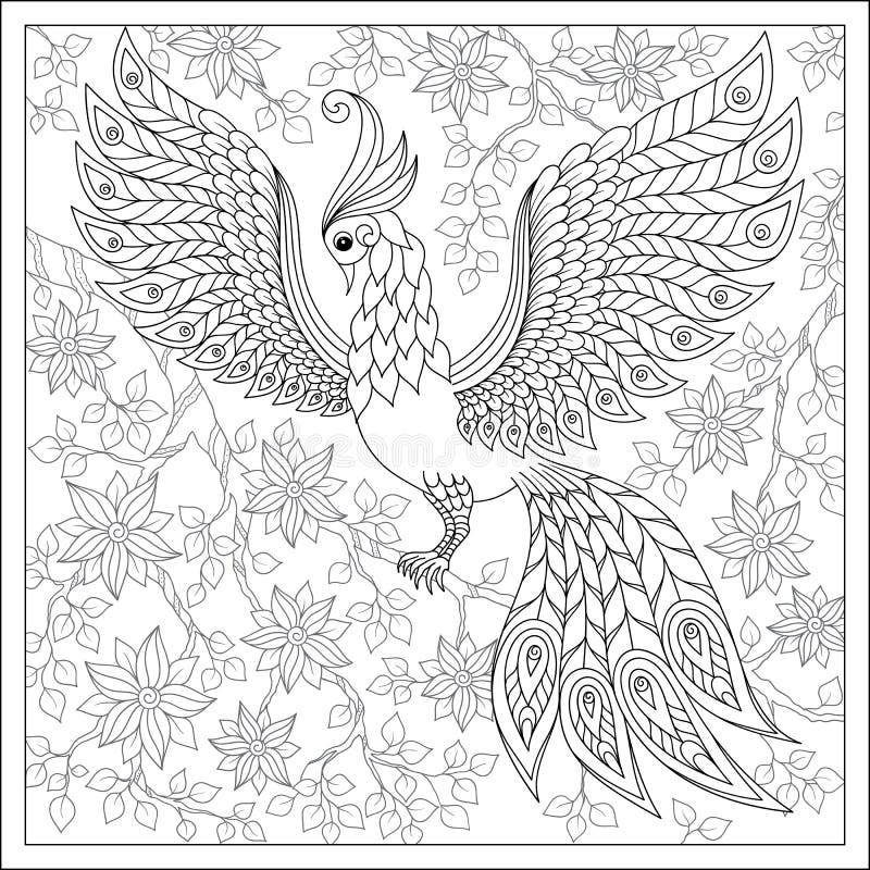 Download Pájaro Exótico, Flores Fantásticas, Ramas, Hojas ...