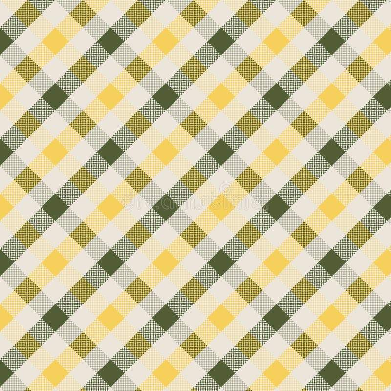 Amarelo diagonal verificado toalha de mesa xadrez padrão sem costura têxtil  textura de fundo vector