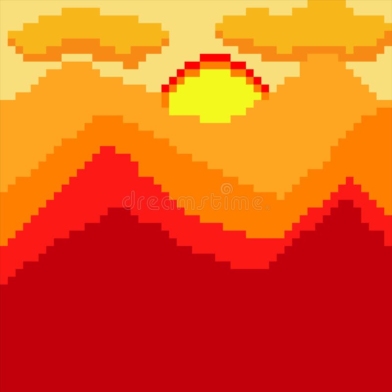 Pixel Art 80s Pôr Do Sol 8 Bits Energia Solar E Estilo Retrowave