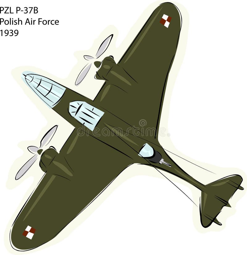 P-37B WW2 het Vliegtuig van het Gevecht PZL