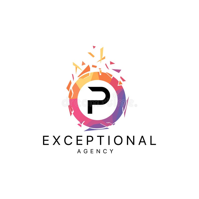 P brievenembleem Veelhoekig embleemmalplaatje royalty-vrije illustratie