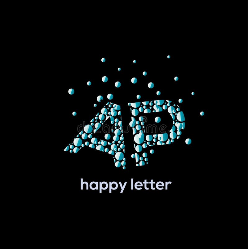 A And P Letters Water Bubbles Letter Vector Logo Stock Vector
