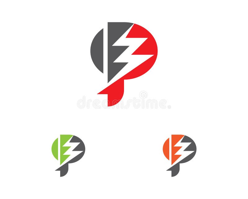P listu błyskawicy logo royalty ilustracja