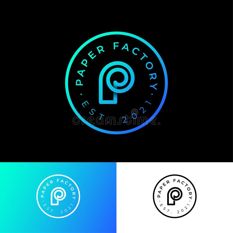 P Monogram. P Logo. Paper Factory Emblem. Letter P As Paper Roll. Wallpaper  Icon. Stock Vector - Illustration of online, paper: 221303094