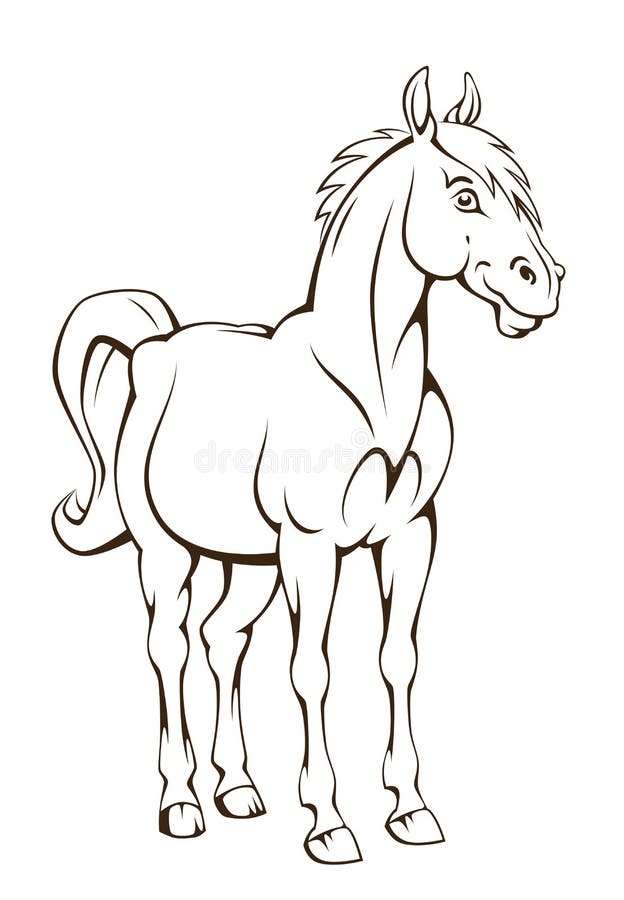 um desenho de linha contínuo do boneco cavalo de madeira clássico