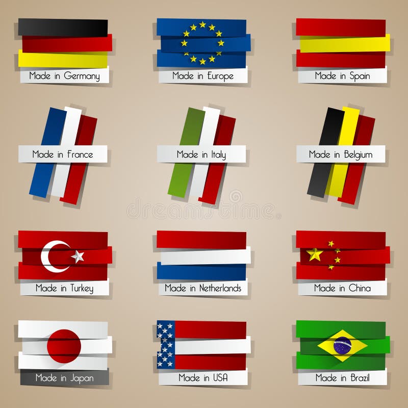 Jogo dos países tag no design plano