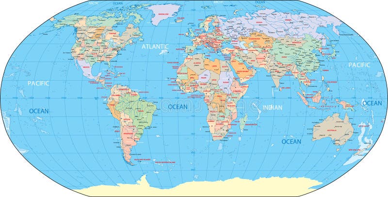 Países E Capitais Do Mundo. Ilustração do Vetor ... Países E Capitais Do Mundo. Ilustração do Vetor ...