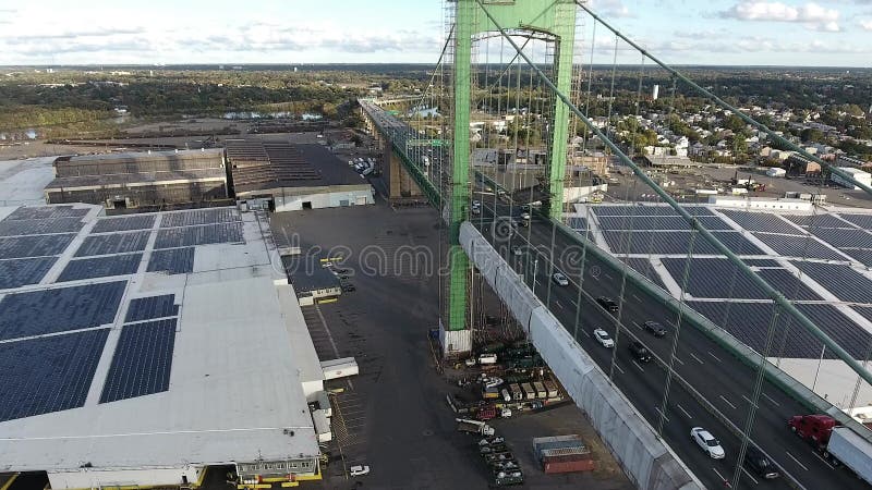 PA aéreo de Walt Whitman Bridge NJ da metragem