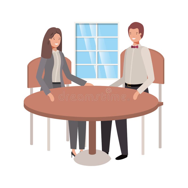 Paar gezet in het woonkameravatar karakter royalty-vrije illustratie Paar gezet in het woonkameravatar karakter royalty-vrije illustratie