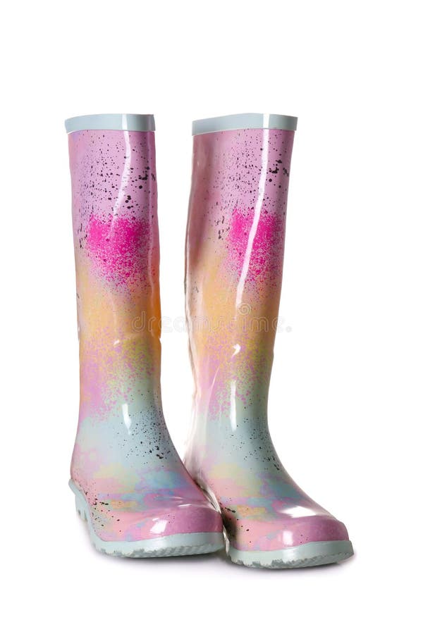 Paar gumboots op witte achtergrond stock foto's Paar gumboots op witte achtergrond stock foto's
