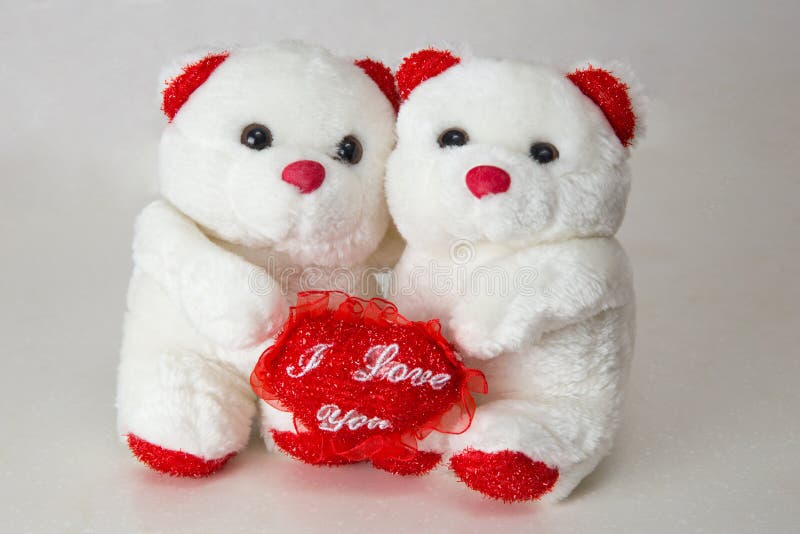 Paar-Teddybären mit Innerem stockbilder Paar-Teddybären mit Innerem stockbilder