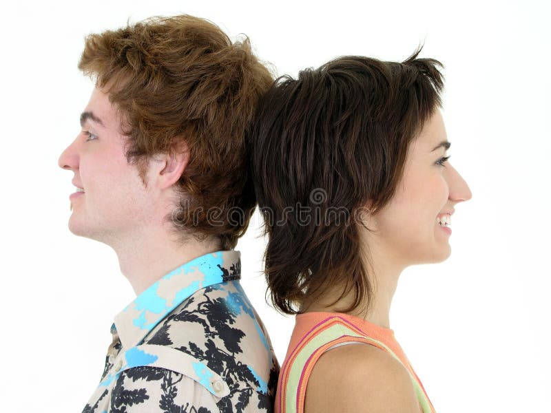 Paare, die zurück zu Rückseite stehen lizenzfreie stockfotografie
