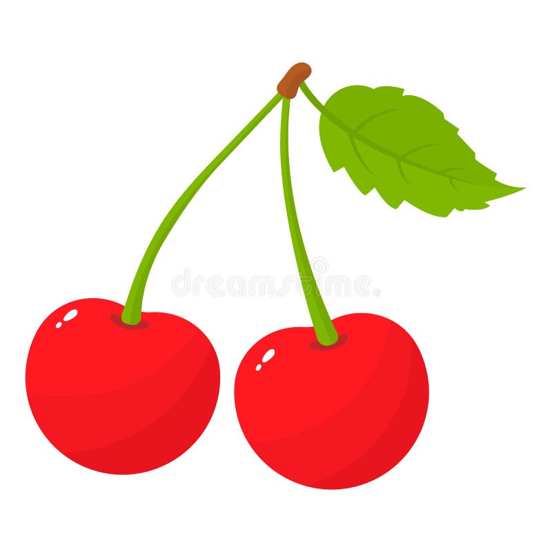 Paarkirschikonen-Logoemblem der neuen Karikatur Red isoliert auf weißem Hintergrund. Vektorillustration für einen Entwurf vektor abbildung