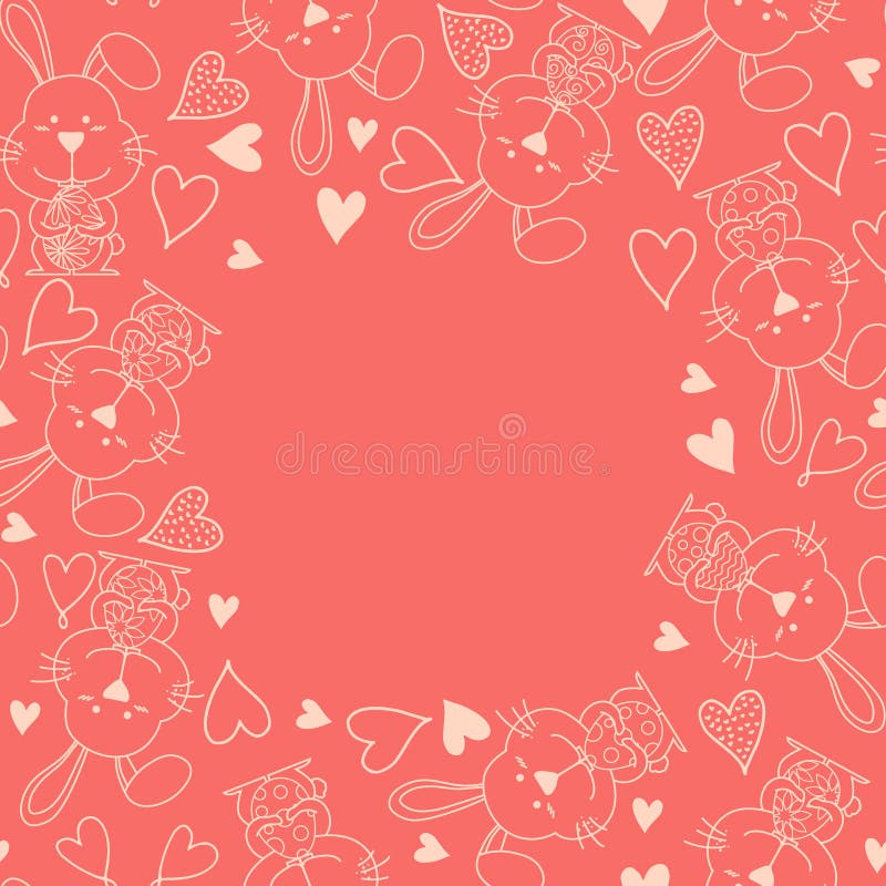 Paashazen Achtergrondkadervector voor Pasen stock illustratie Paashazen Achtergrondkadervector voor Pasen stock illustratie