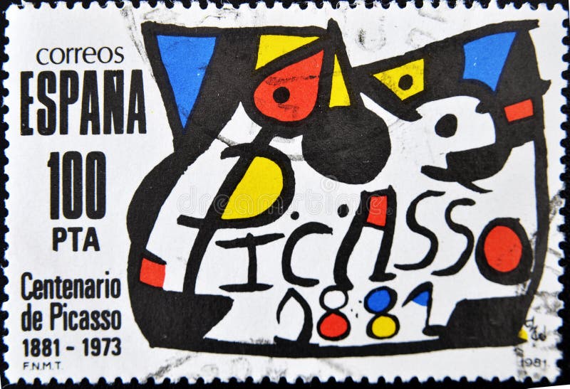 pablo målarepicasso stämpel royaltyfria foton pablo målarepicasso stämpel royaltyfria foton