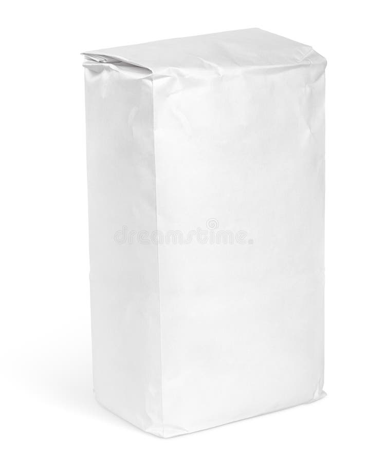 Pacchetto in bianco bianco del sacco di carta di farina