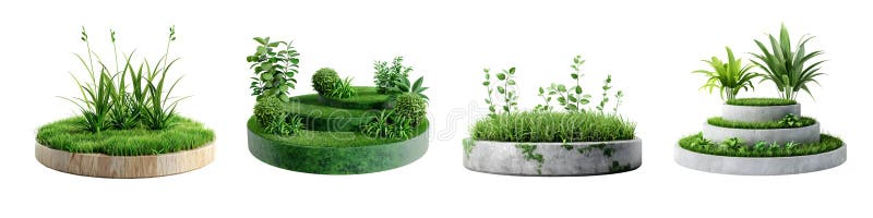 Pacchetto di rendering 3D di un grammo in forma di podio arrotondato su sfondo trasparente illustrazione di stock