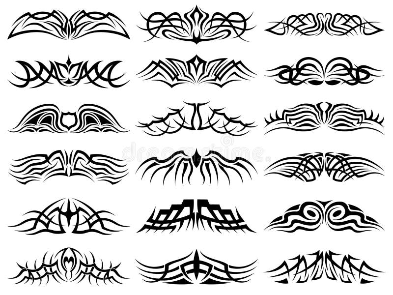 Set of tribal tattoo including. Set of tribal tattoo including