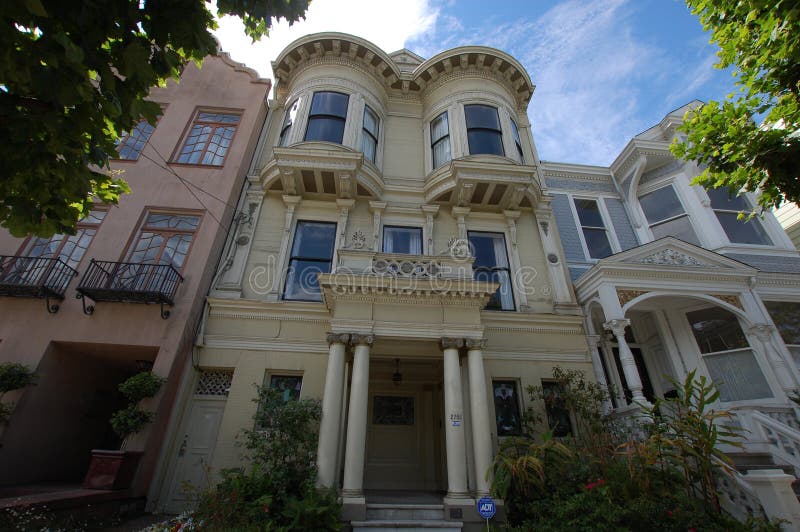 Pacific Heights house stock photo. Image of windows 42681804