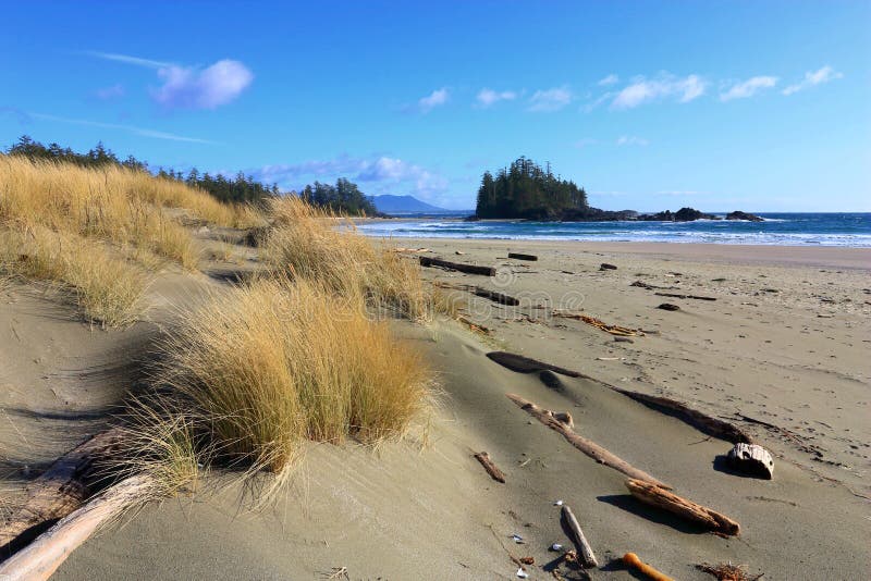 Pacific Rim National Park, Vancouver Island, Sand Dunes and Beach at Schooner Cove, West Coast, British Columbia, Canada