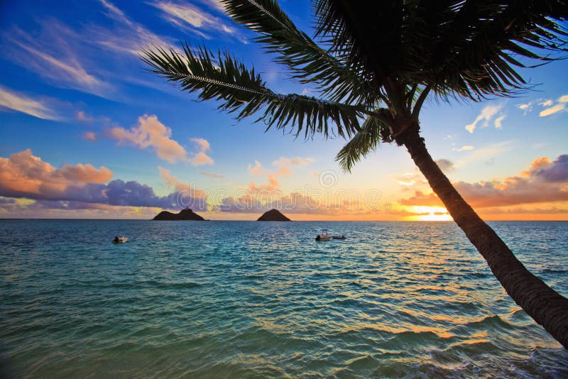 Pacific Sunrise At Lanikai Beach In Hawaii Stock Photo Image Of