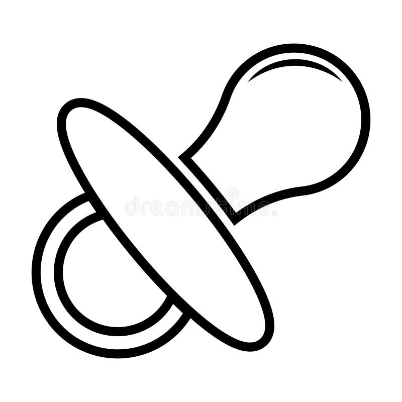 Pacifier Outline Icon. Vector Illustration Stock Vector Illustration