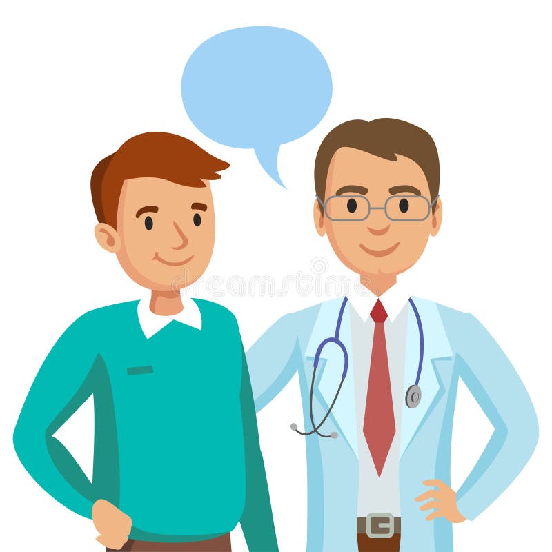 pacjentka doktora Mężczyzna opowiada lekarz wektor ilustracja wektor pacjentka doktora Mężczyzna opowiada lekarz wektor ilustracja wektor