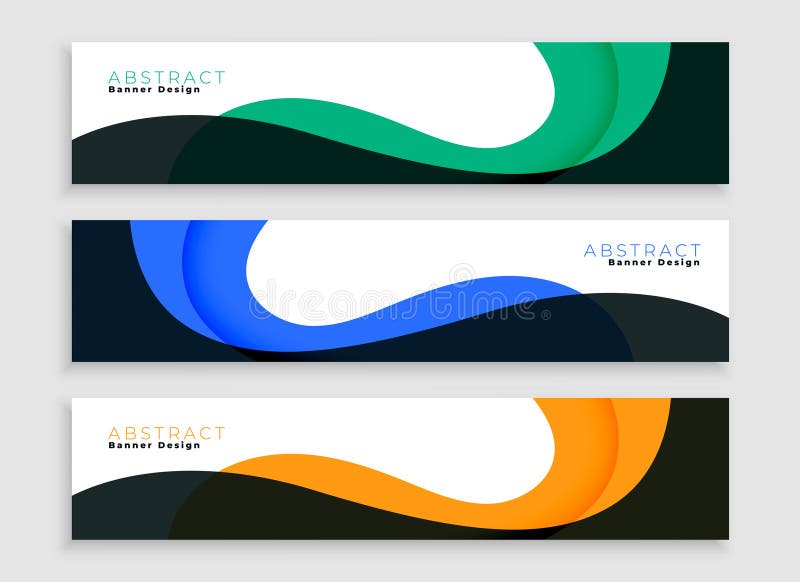 Pack of abstract web header layout for modern website backdrop royalty free illustration
