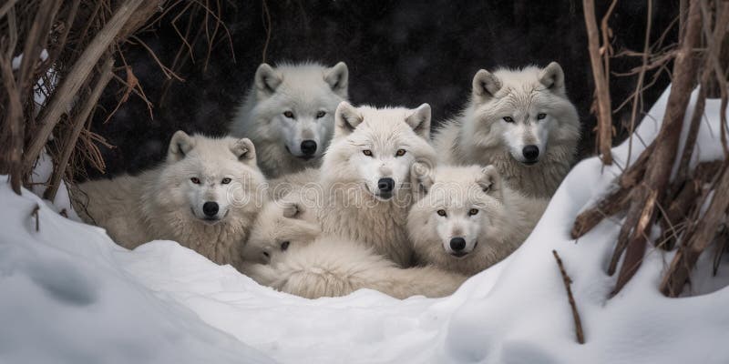 Pack Arctic Wolves Stock Illustrations – 56 Pack Arctic Wolves Stock ...