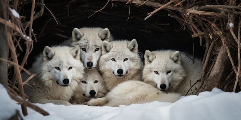 Pack Arctic Wolves Stock Illustrations – 51 Pack Arctic Wolves Stock ...