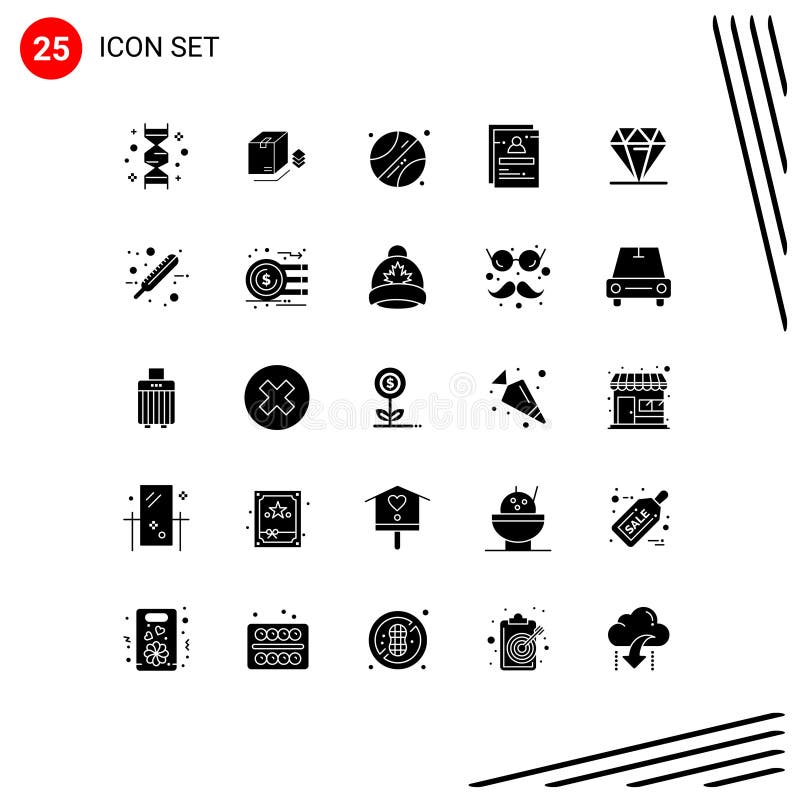 Pack of 25 creative Solid Glyphs of diamond, student, bundle, staff, page royalty free illustration Pack of 25 creative Solid Glyphs of diamond, student, bundle, staff, page royalty free illustration