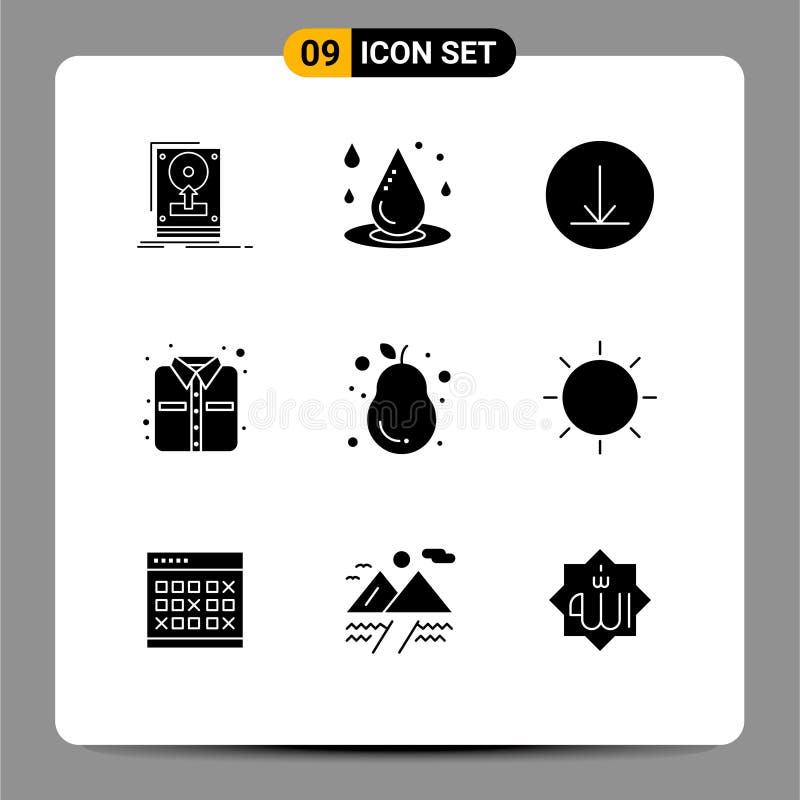 Pack Of 9 Creative Solid Glyphs Of Pear Fruit Spa Clothes Office Stock Vector Illustration Of Liquid Clothes Pack Of 9 Creative Solid Glyphs Of Pear Fruit Spa Clothes Office Stock Vector Illustration Of Liquid Clothes