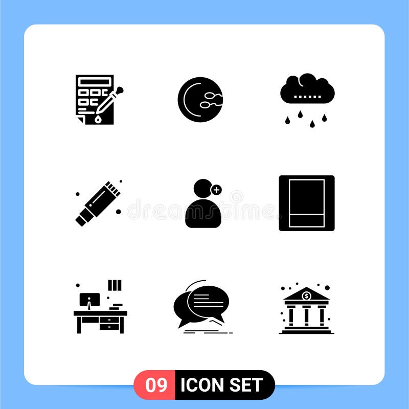 User Interface Pack of 9 Basic Solid Glyphs of work, stationary, cloud, rubber, remove royalty free illustration