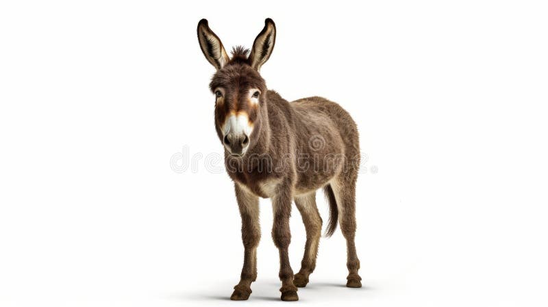 Pack mule isolated on a white background. Generative AI. stock illustration