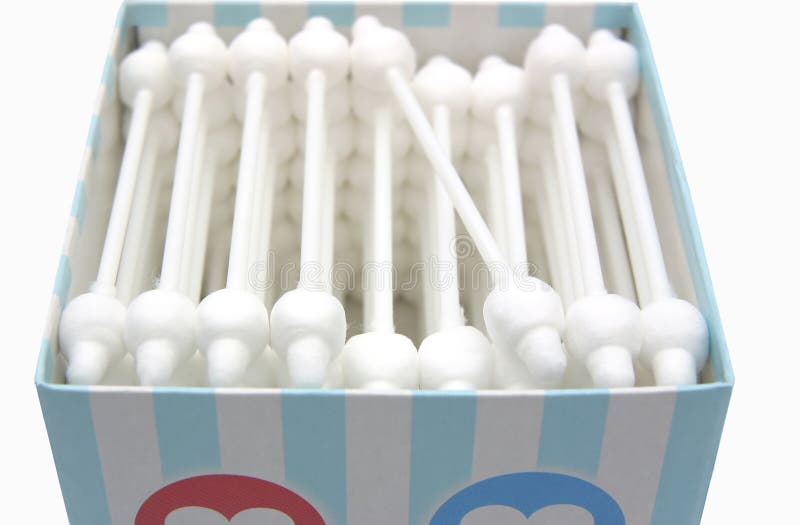Pack Of White Cotton Ears Sticks Picture. Image 5482548