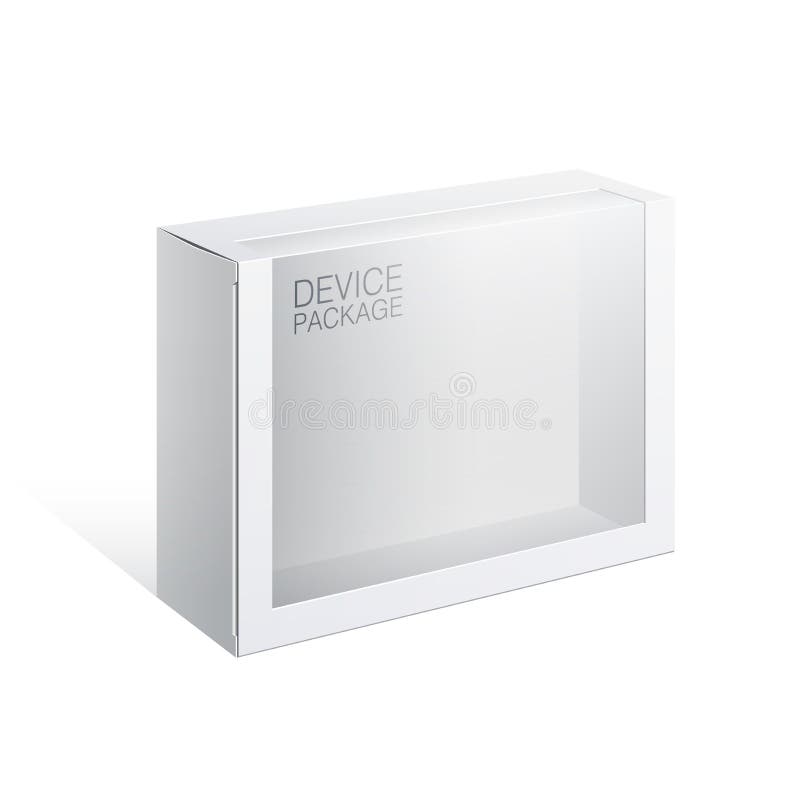 Package Box with a Transparent Plastic Window Stock Vector
