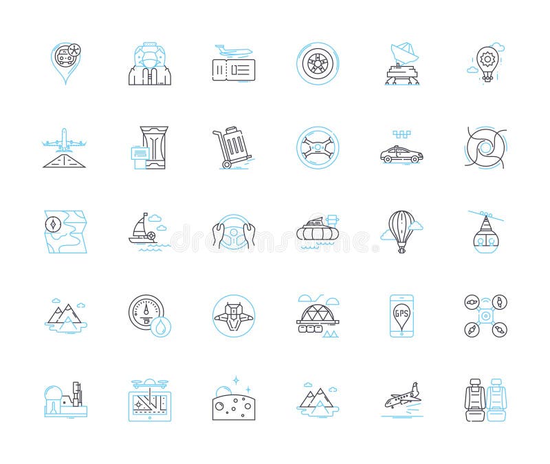 Package Delivery Linear Icons Set. Express, Courier, Delivery, Tracking
