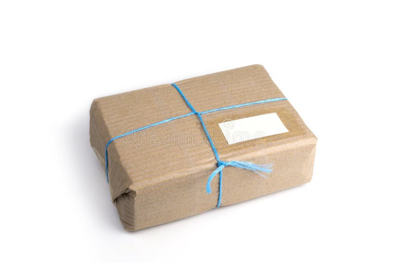 Package Made from Corrugated Cardboard Wrapping Paper Stock Photo