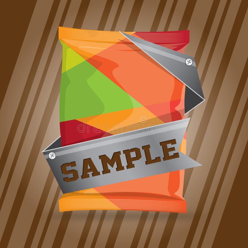 Package with Metal Ribbon. Vector Illustration Decorative Design Stock
