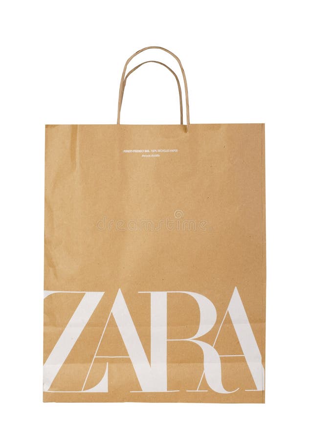 Package paper bag of Zara is clothing and accessories retailer