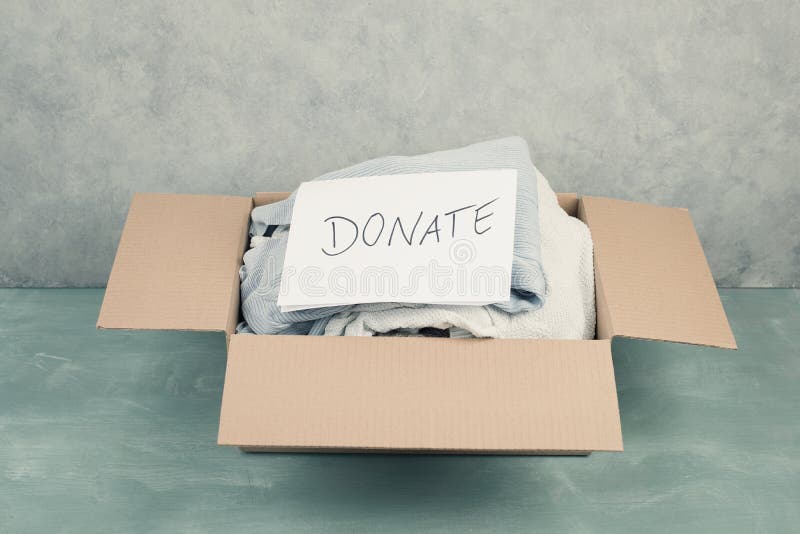 Package with Used Clothes for Donation, Second Hand Use for Poor People