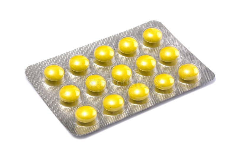 Package of Yellow Pills stock photo. Image of objects 10862364